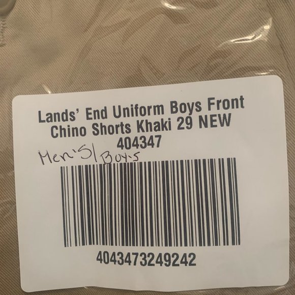 NWT LANDS' END MEN'S PLAIN FRONT WRINKLE RESISTANT BLEND CHINO SHORTS KHAKI 29 - Picture 8 of 9